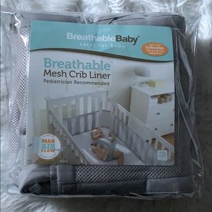 Breathable Mesh Crib Liner in grey